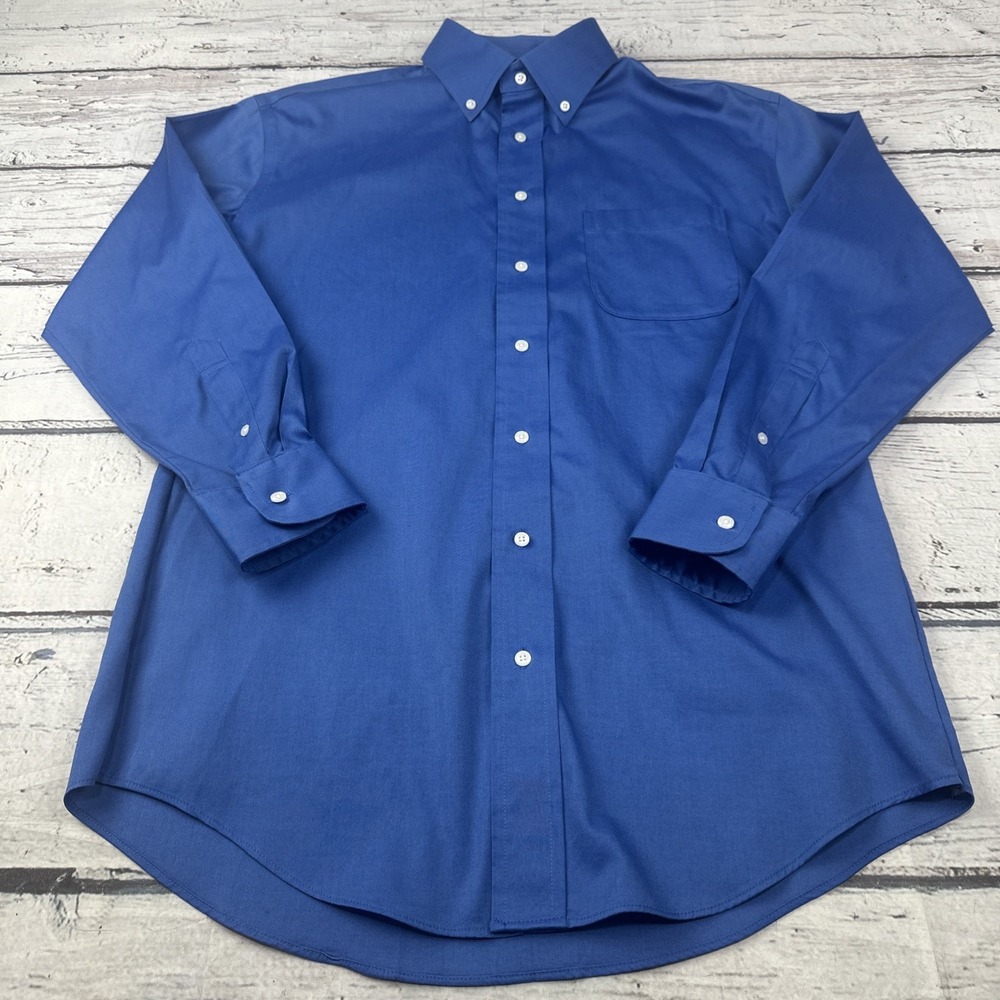 Jos A Bank Traveler's Collection Tradition Fit Shirt 15.5 32/33 Blue Button Down